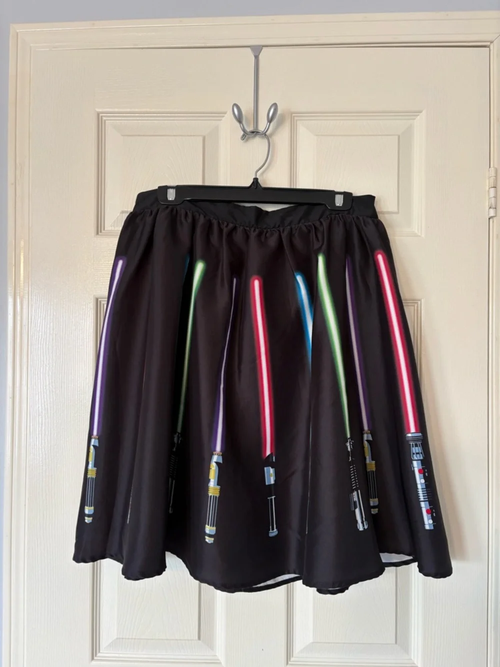 Black Lightsaber Print Flared Skirt - Women Star Wars - Picture 3 of 6